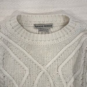 Paradis Perdus Cozy Cream Cable Knit Sweater - Sz S unisex
